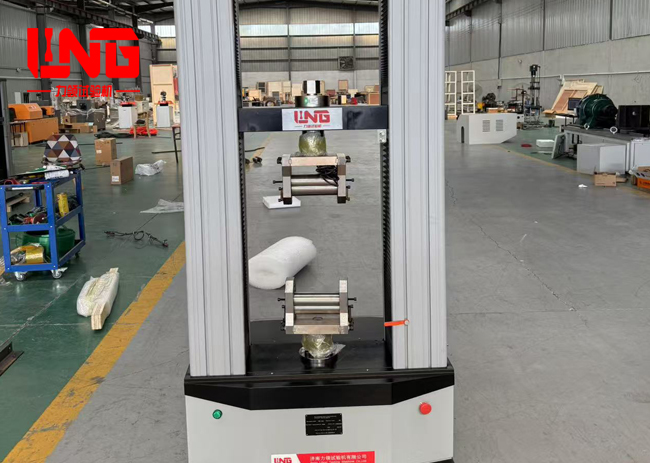 济南力领试验机出口一台安全带拉力试验机，跨越山海，为国外安全带安全性能检测保驾护航！